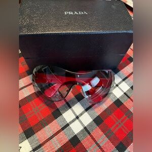Prada Red and Black Sunglasses